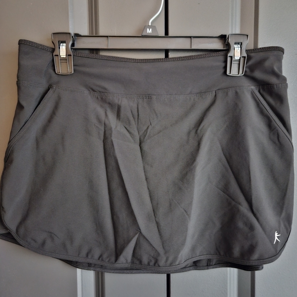 Danskin Womens Black Skort Sz M Tennis‎ Gold Pickleball